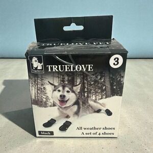 Truelove Pet All Weather Dog Shoes Black Size 3 Reflective Boots Jack Russell